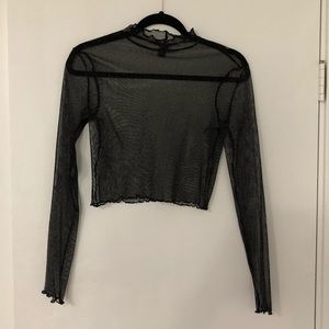 Sparkly mesh crop top